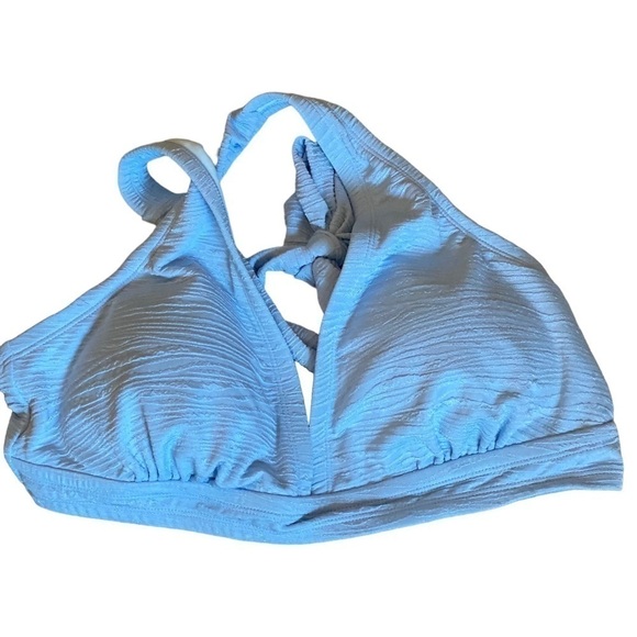 Mini Textured Print Blue Classic High Waist Plus Size Two Piece Swimwear 2X NWT - Picture 3 of 8